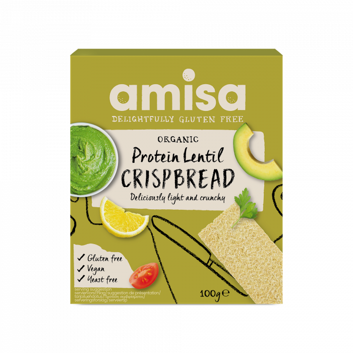 Amisa Organic Protein Lentil Crispbread 100g (Gluten Free)