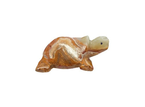 Multi Green Onyx Hand Carved Green Marble Turtle 4in (11cm)