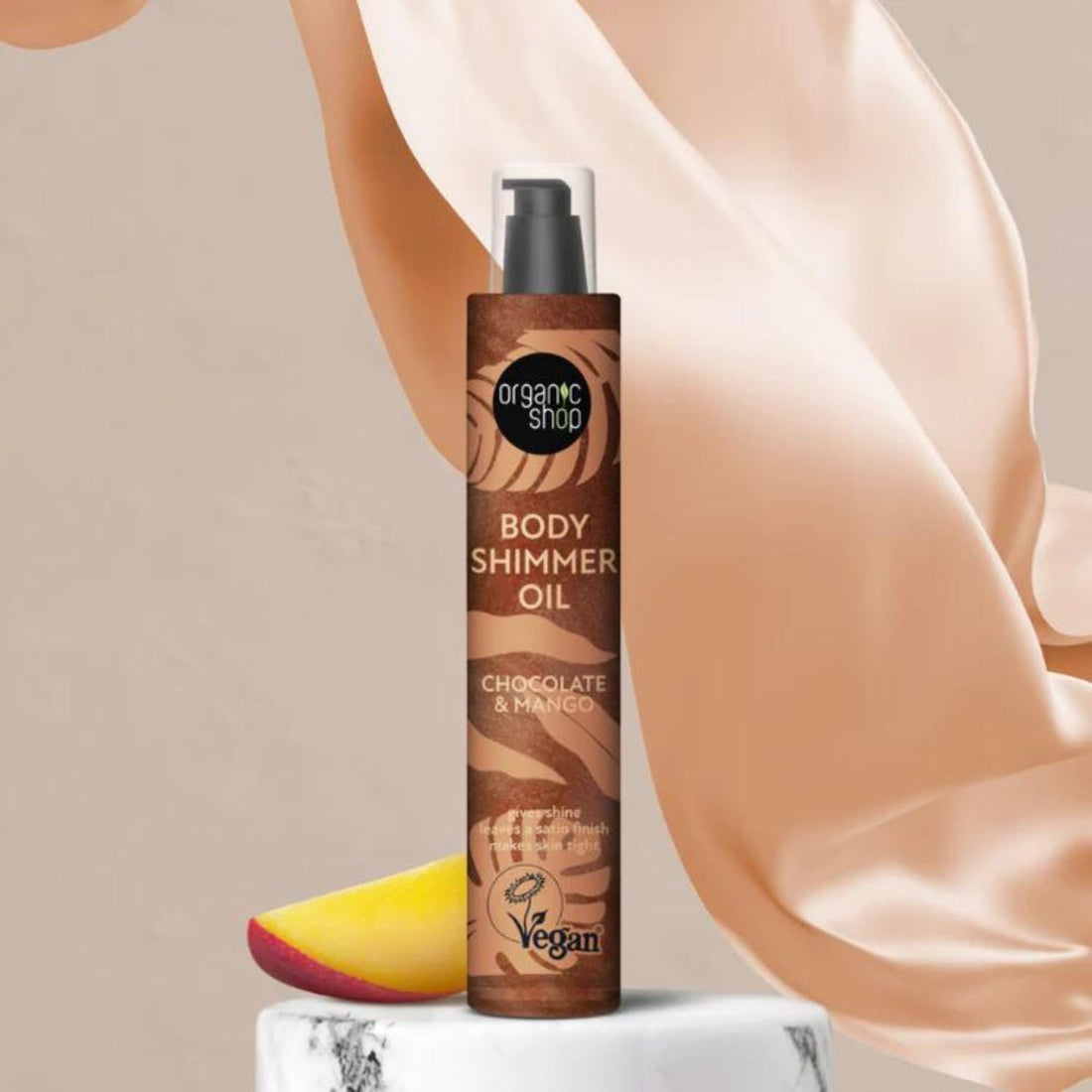 Organic Shop Organic Body Shimmer Oil (Chocolate & Mango) 100ml