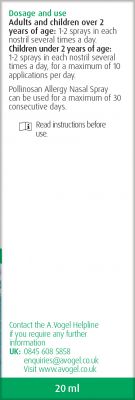 A. Vogel Pollinosan Hayfever Allergy Nasal Spray (20ml)