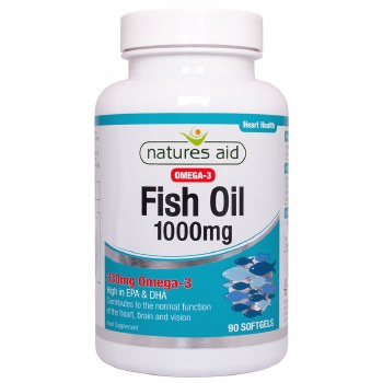 Natures Aid Omega 3 Fish Oil Softgel 1000mg (180 Caps) 33% Extra Fill