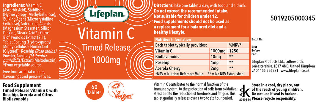 Lifeplan Timed Release Vitamin C 1000mg (60Tbs)