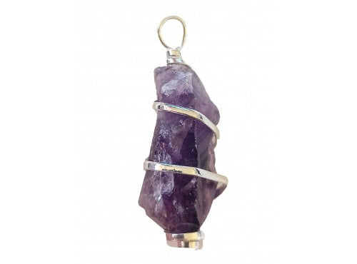 Amethyst Rough Point Spiral Pendant