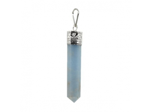 Pencil Pendant Silver Plated Cap - Angelite