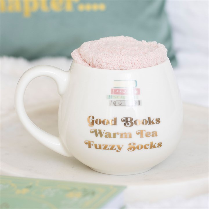 Mug & Socks Set - "Good Books, Warm Tea, Fuzzy Socks"