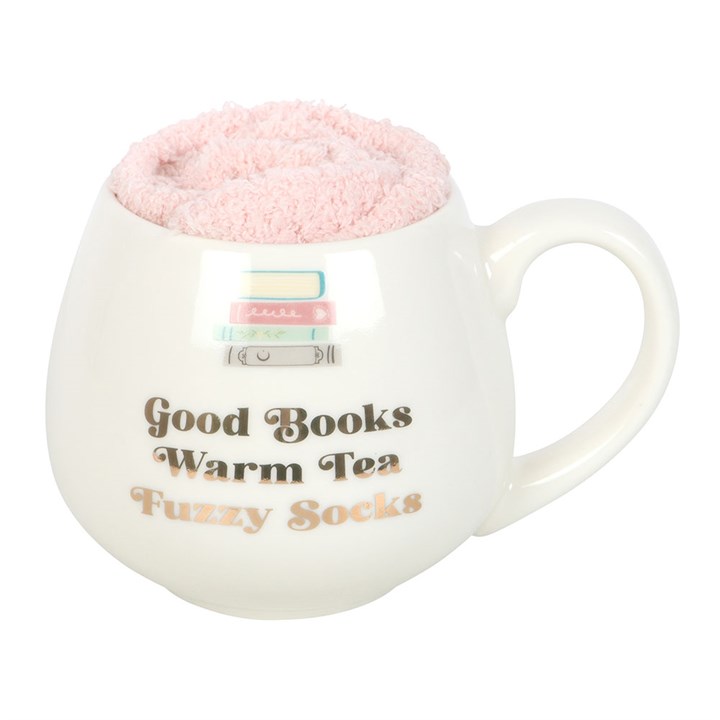 Mug & Socks Set - "Good Books, Warm Tea, Fuzzy Socks"