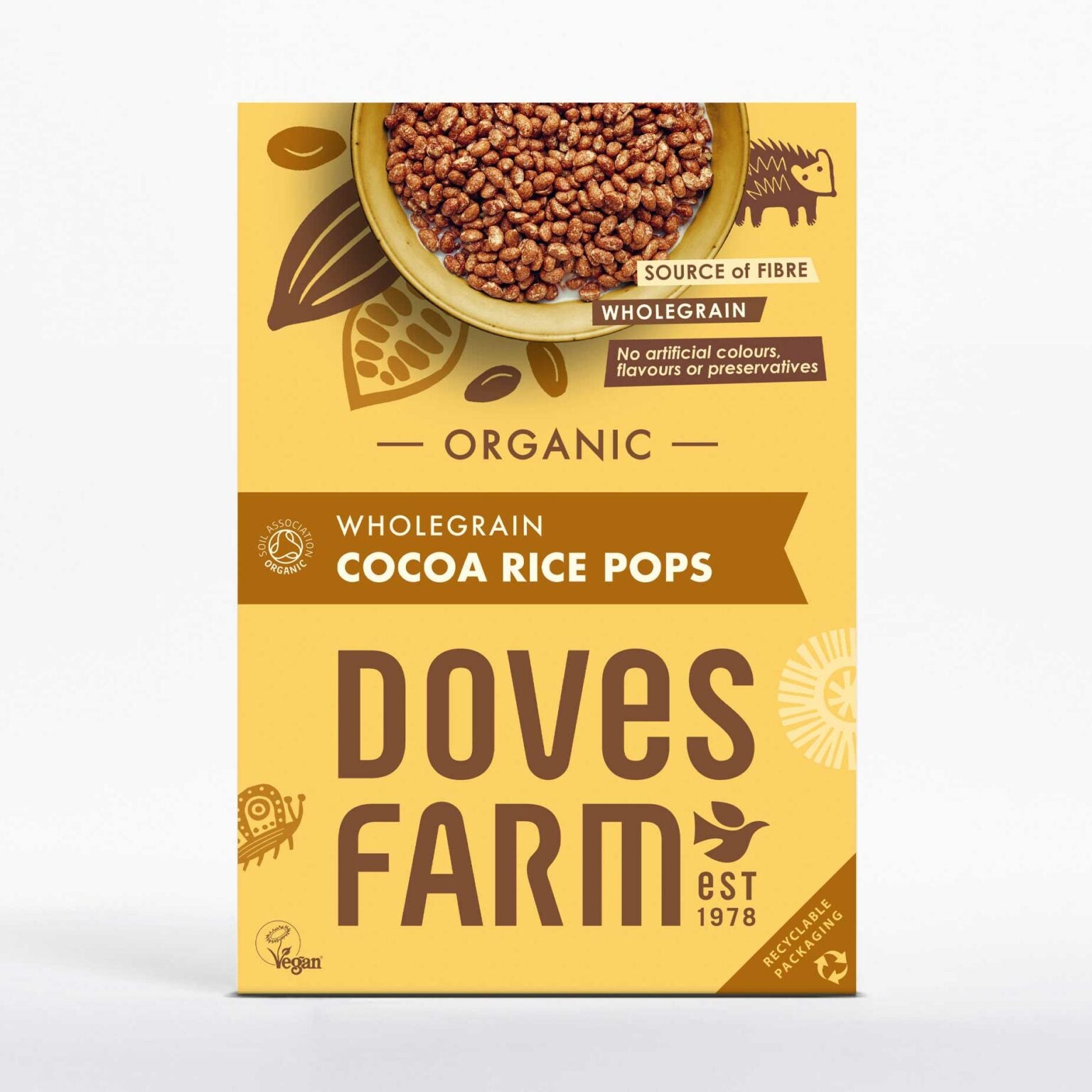 Doves Farm Organic Wholegrain Cocoa Rice Pops Gluten Free 300g