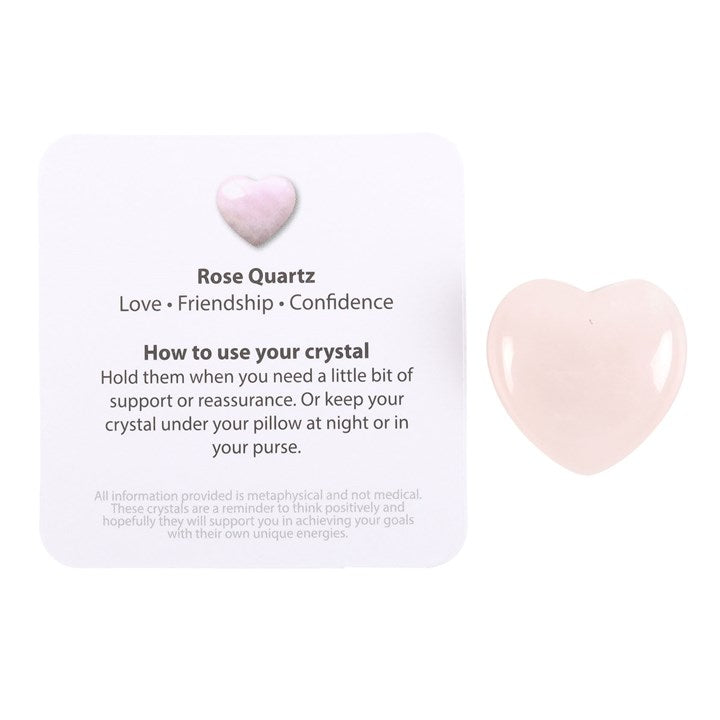 Crystal Heart In A Bag - Rose Quartz - "I Love You"
