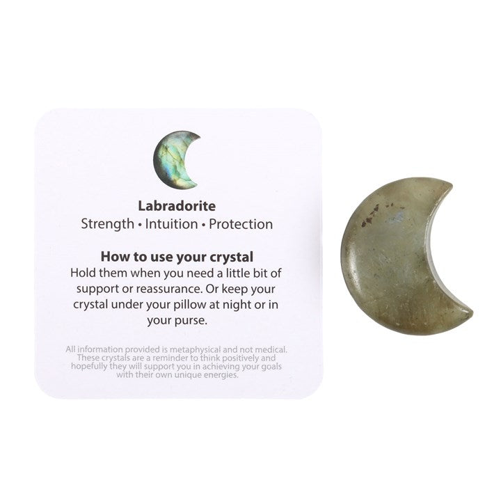 Crystal Moon In A Bag - Labradorite - "Love You To The Moon"
