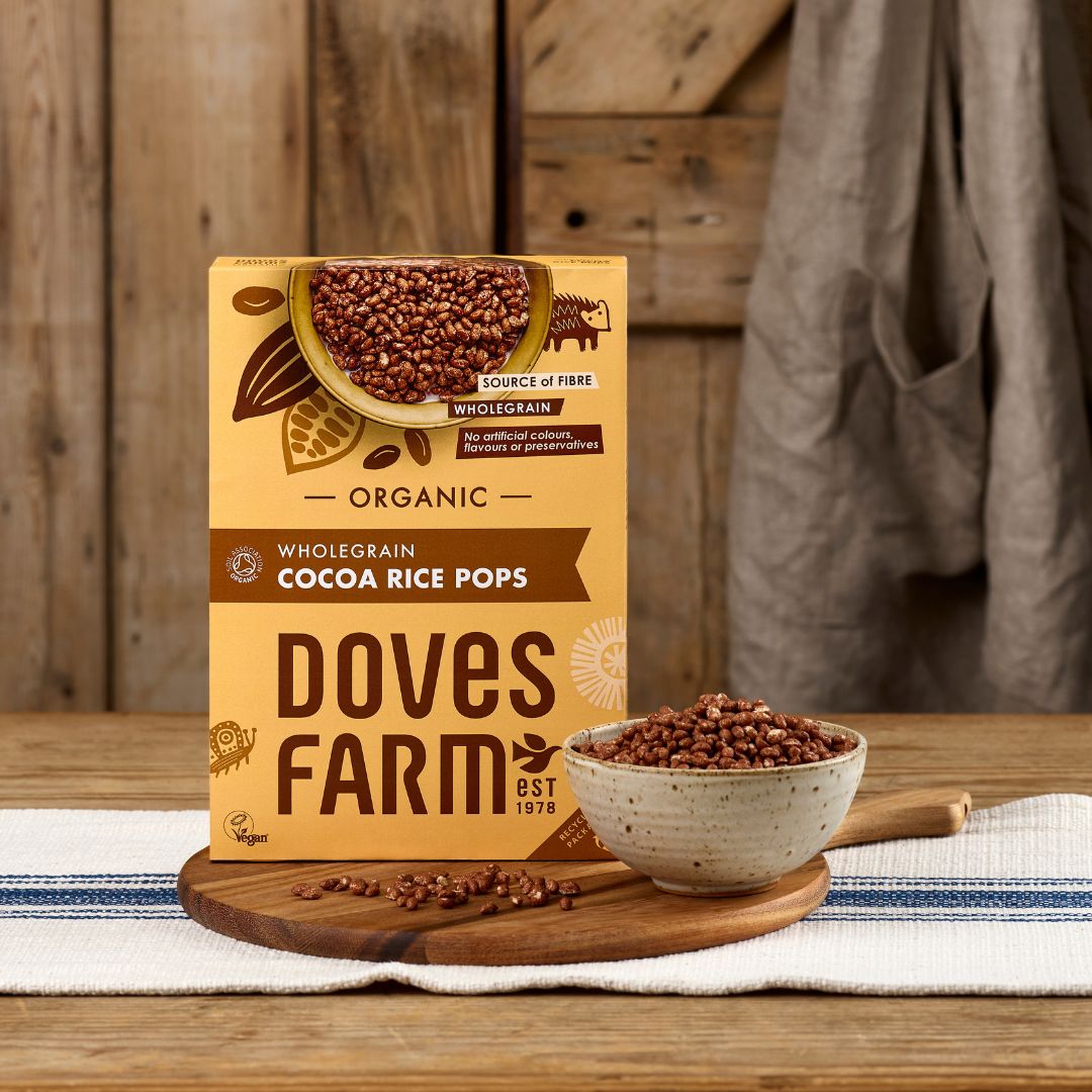 Doves Farm Organic Wholegrain Cocoa Rice Pops Gluten Free 300g