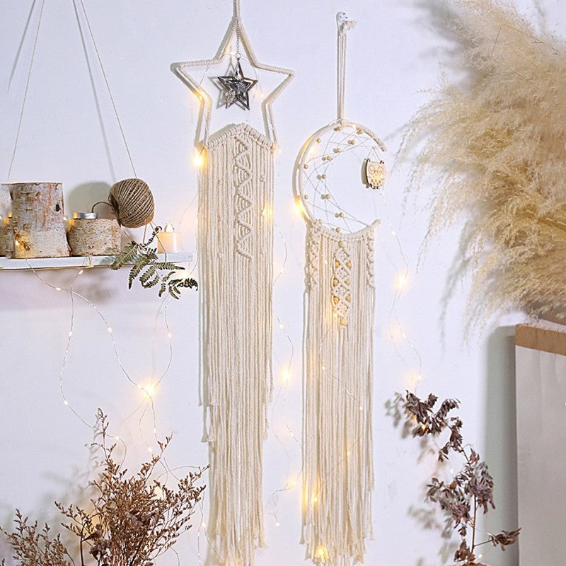 Tapestry - Moon & Owl Dream Catcher Hand Woven (100cm)