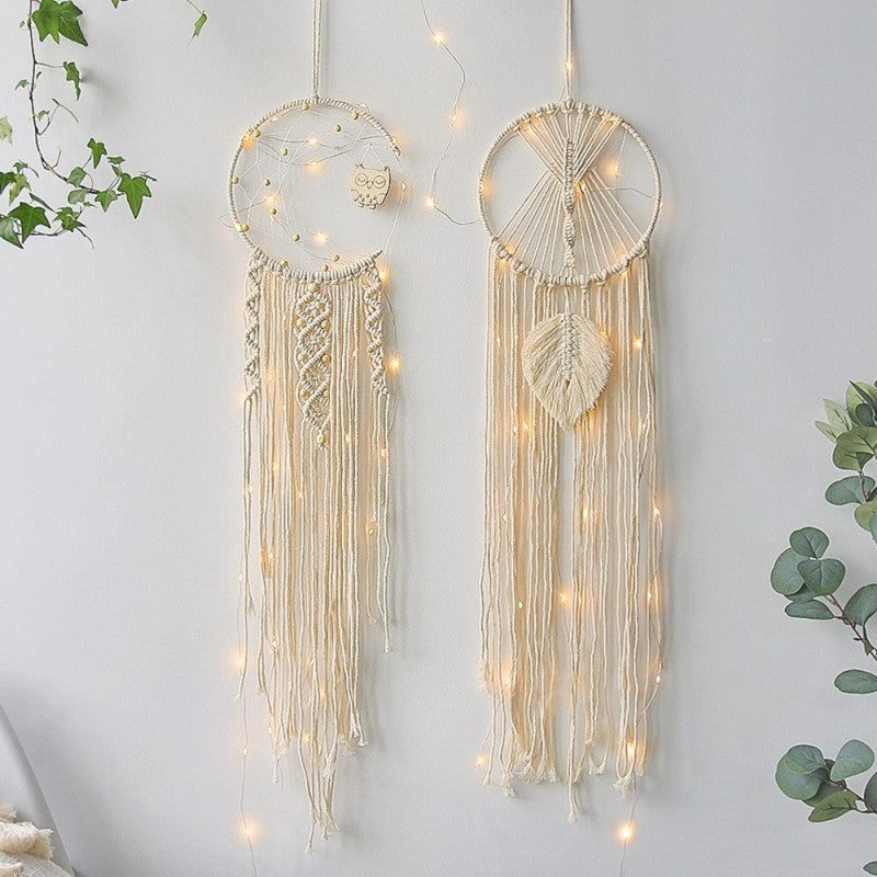 Tapestry - Moon & Owl Dream Catcher Hand Woven (100cm)