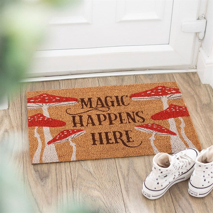 Natural Doormat - "Magic Happens Here"