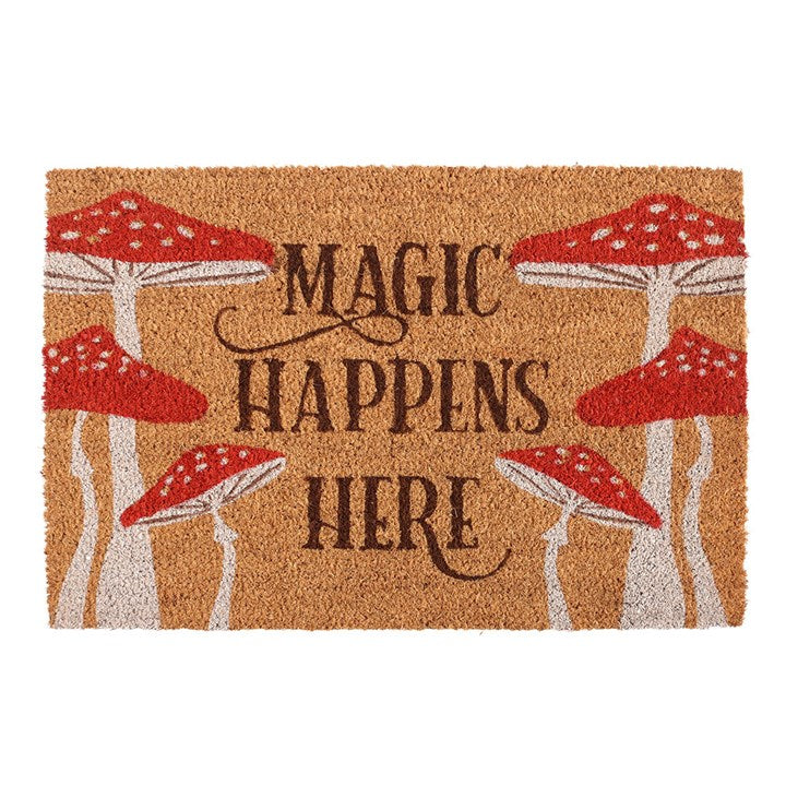 Natural Doormat - "Magic Happens Here"