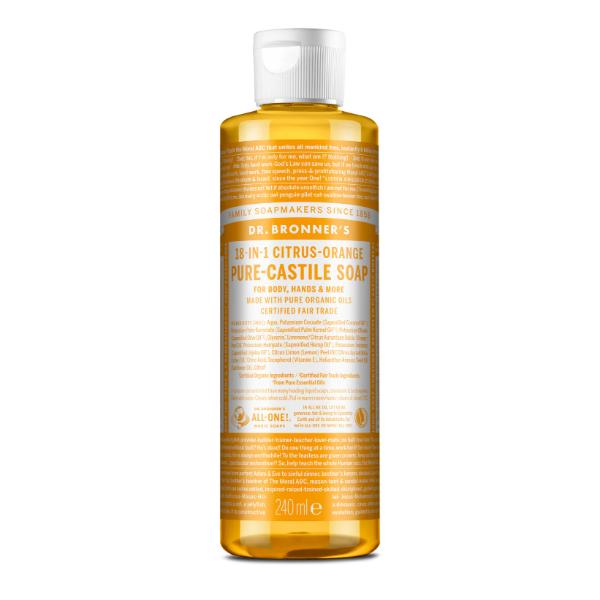 Dr. Bronner Organic Citrus Orange Castile Liquid Soap (240ml)