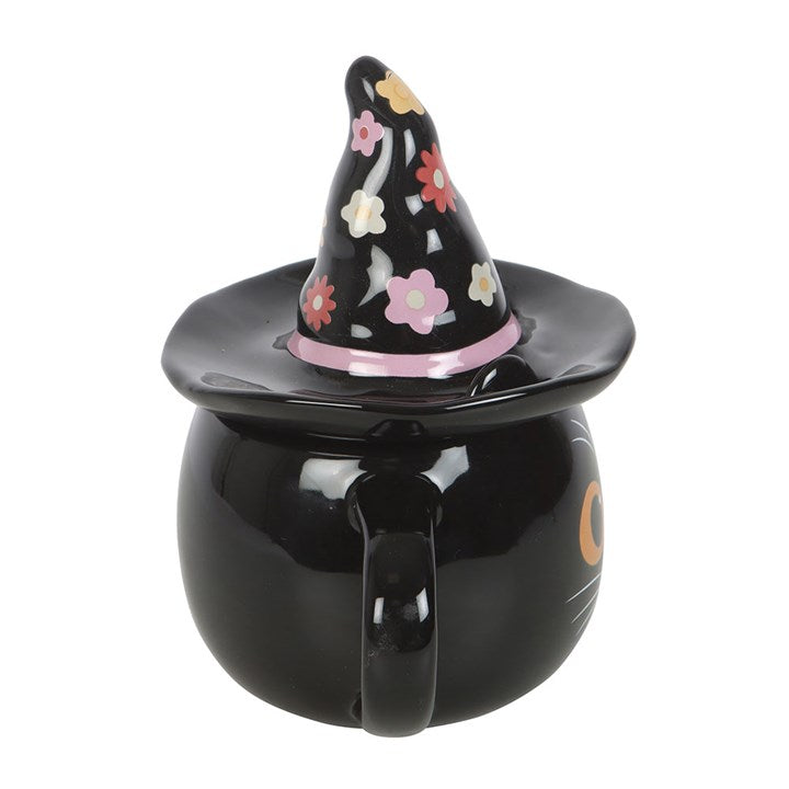 Mug (Lidded) - Groovy Witch Cat