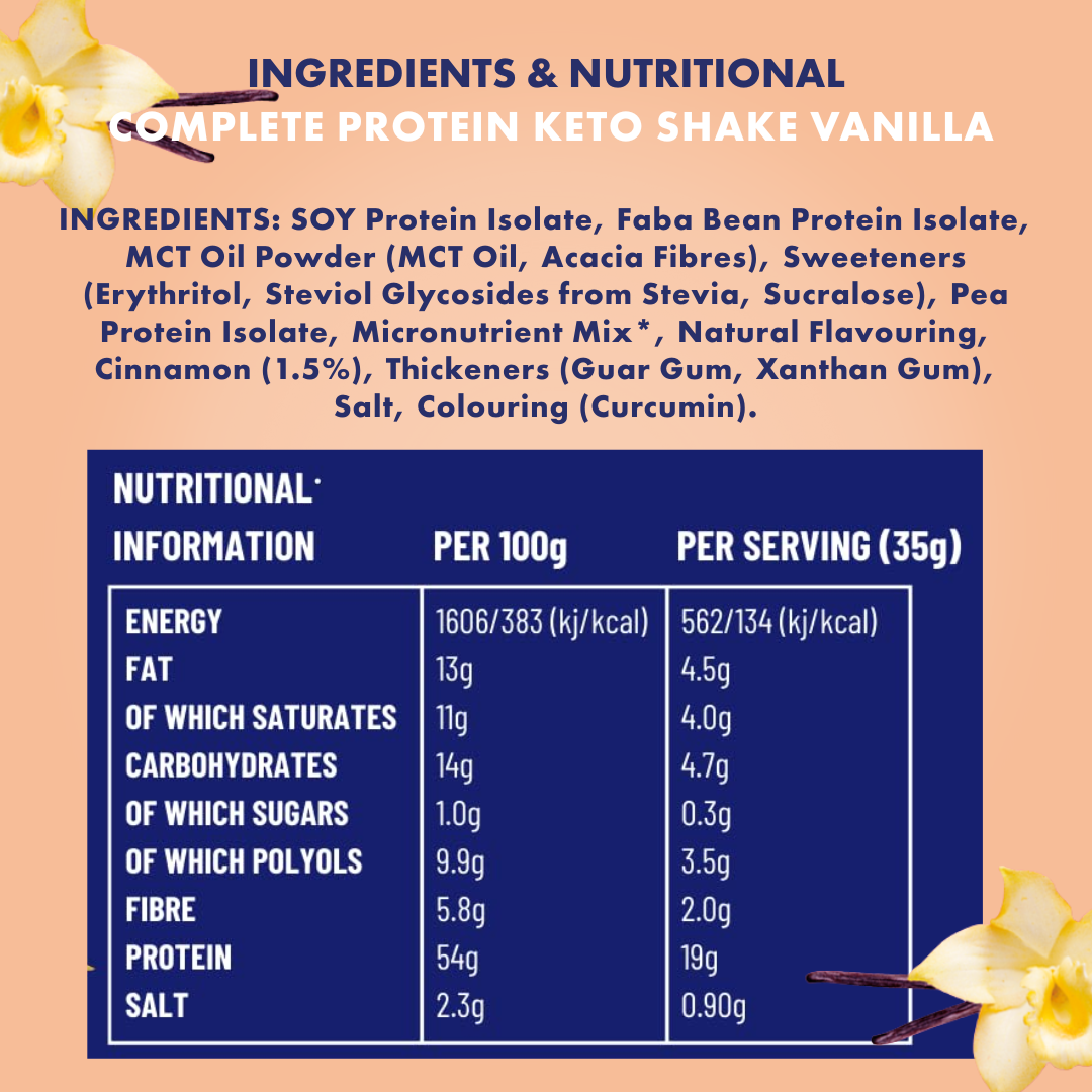 Adonis Complete Protein Keto Shake (Vanilla) 350g