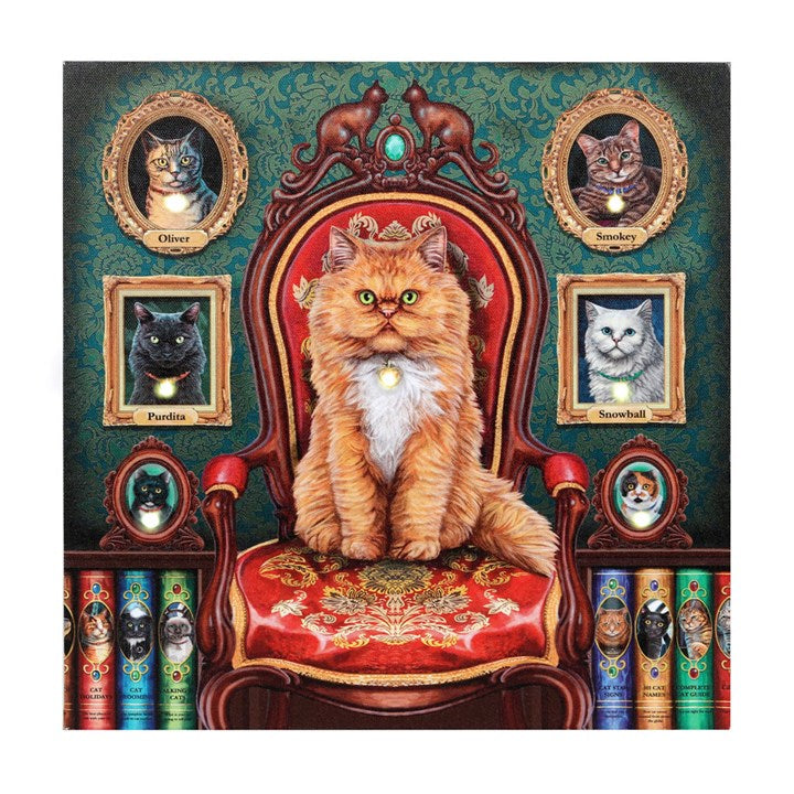 Canvas Plaque by Lisa Parker - Mad About Cats - Light Up