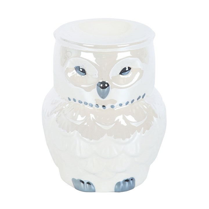 Ceramic Oil Burner and Wax Warmer (Iridescent) - Owl Shaped