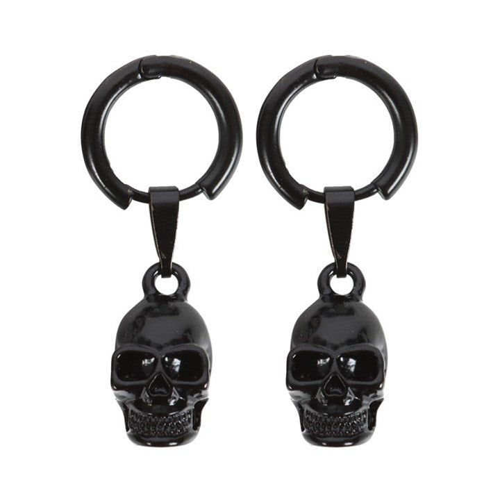 Ear Rings - Black Stainless Steel Skull