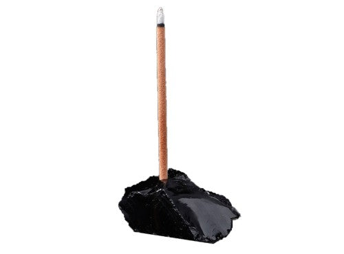 Obsidian Rough Stone Incense Stick Holder