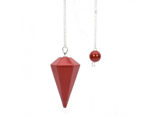 Pendulum Faceted - Jasper Red 35mm-40mm