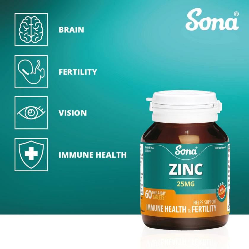 Sona Zinc 25mg (60 Tabs)