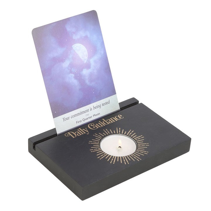Tarot Card Stand Tealight Holder - Black Daily Guidance