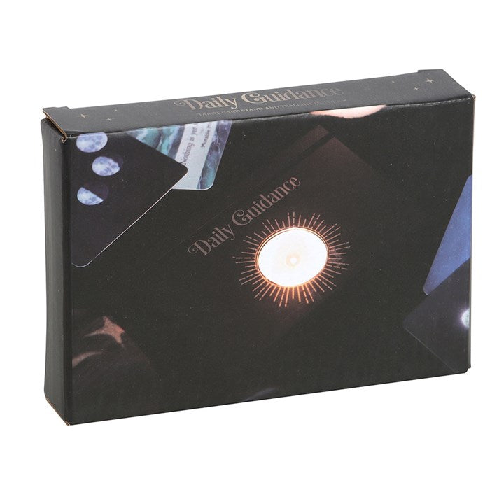 Tarot Card Stand Tealight Holder - Black Daily Guidance