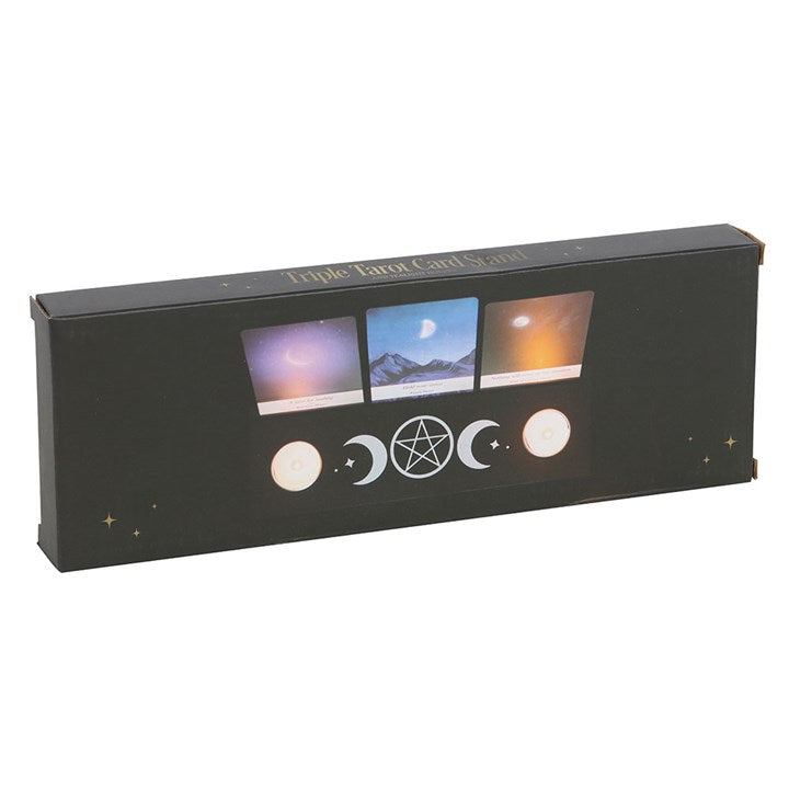 Tarot Card Stand Tealight Holder - Black Triple Moon