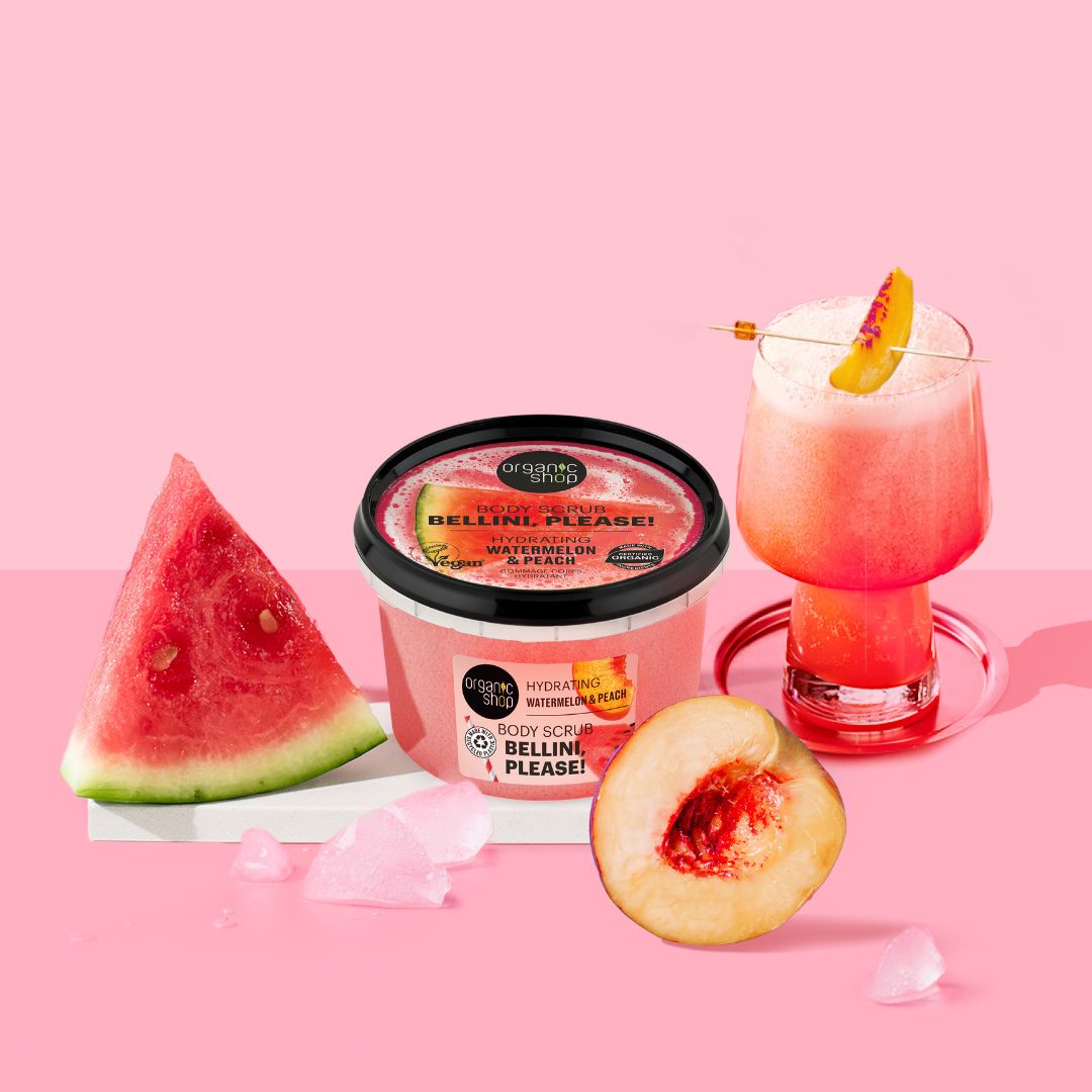 Organic Shop Hydrating Body Scrub Bellini Please (Watermelon & Peach) 250ml