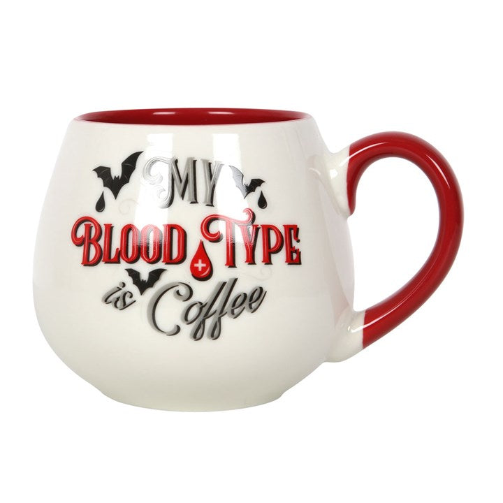 Rounded Mug - "My Blood Type is Coffee"