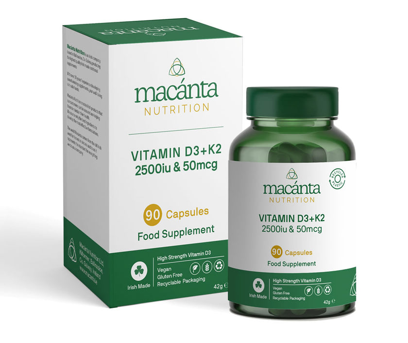 Macanta Vitamin D3 2500iu & K2 50mcg (90 caps)
