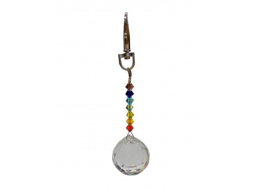 Key Ring Chakra Glass 30mm Ball