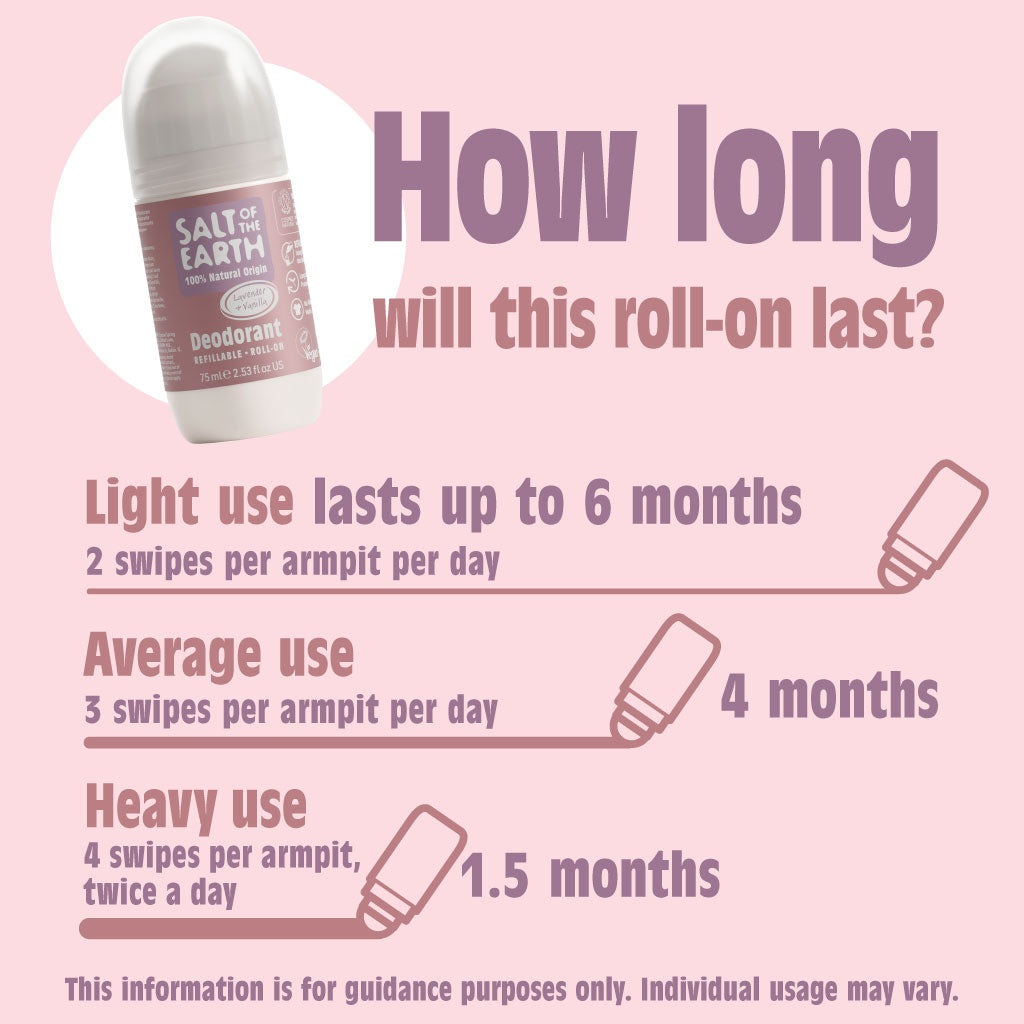 Salt of the Earth Deodorant Roll-On (Lavender & Vanilla) 750ml