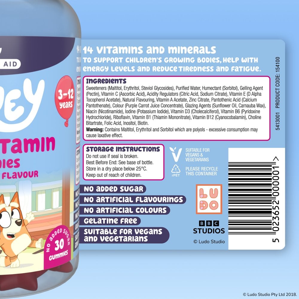 Natures Aid Bluey Gummies Multi-Vitamin 30&