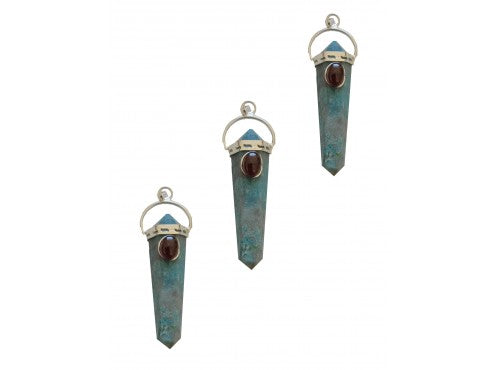 Apatite Pendent with Garnet Piece