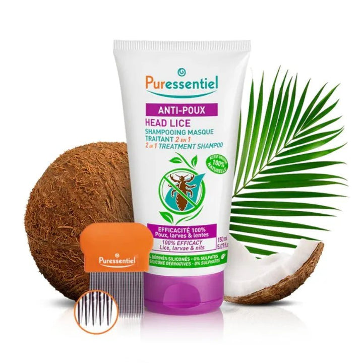 Puressentiel Anti-Lice Treatment Shampoo 150ml (+ Steel Comb)
