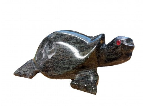 Black Zebra Granite Marble Turtle 11cm