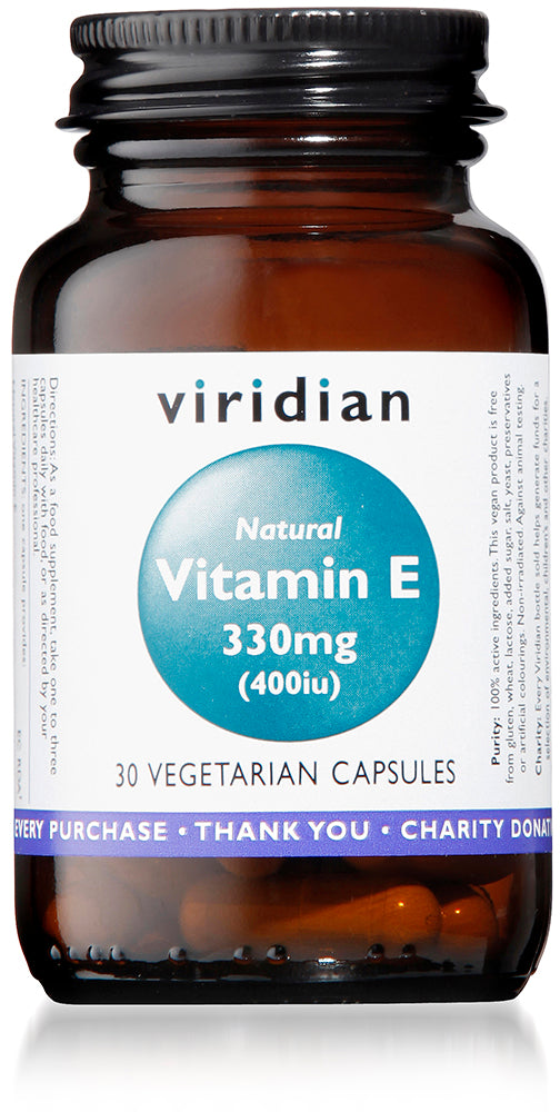 Viridian Natural Vitamin E 330mg (400iu) - 30 Veg Caps