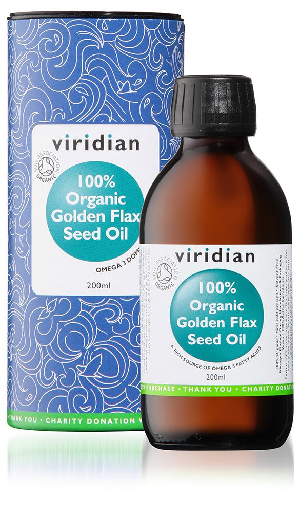 Viridian 100% Organic Golden Flax Seed Oil 200ml