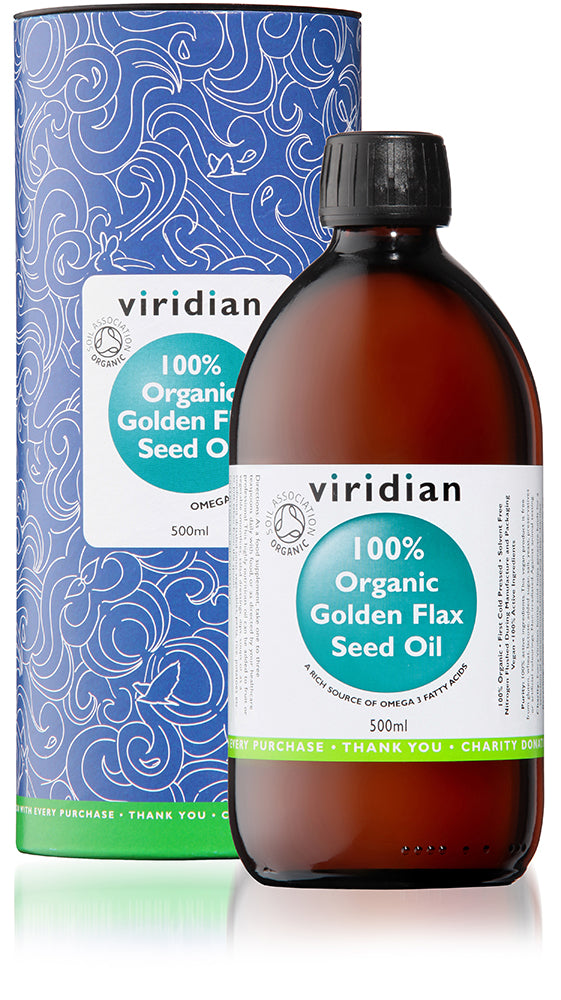 Viridian 100% Organic Golden Flax Seed Oil 500ml