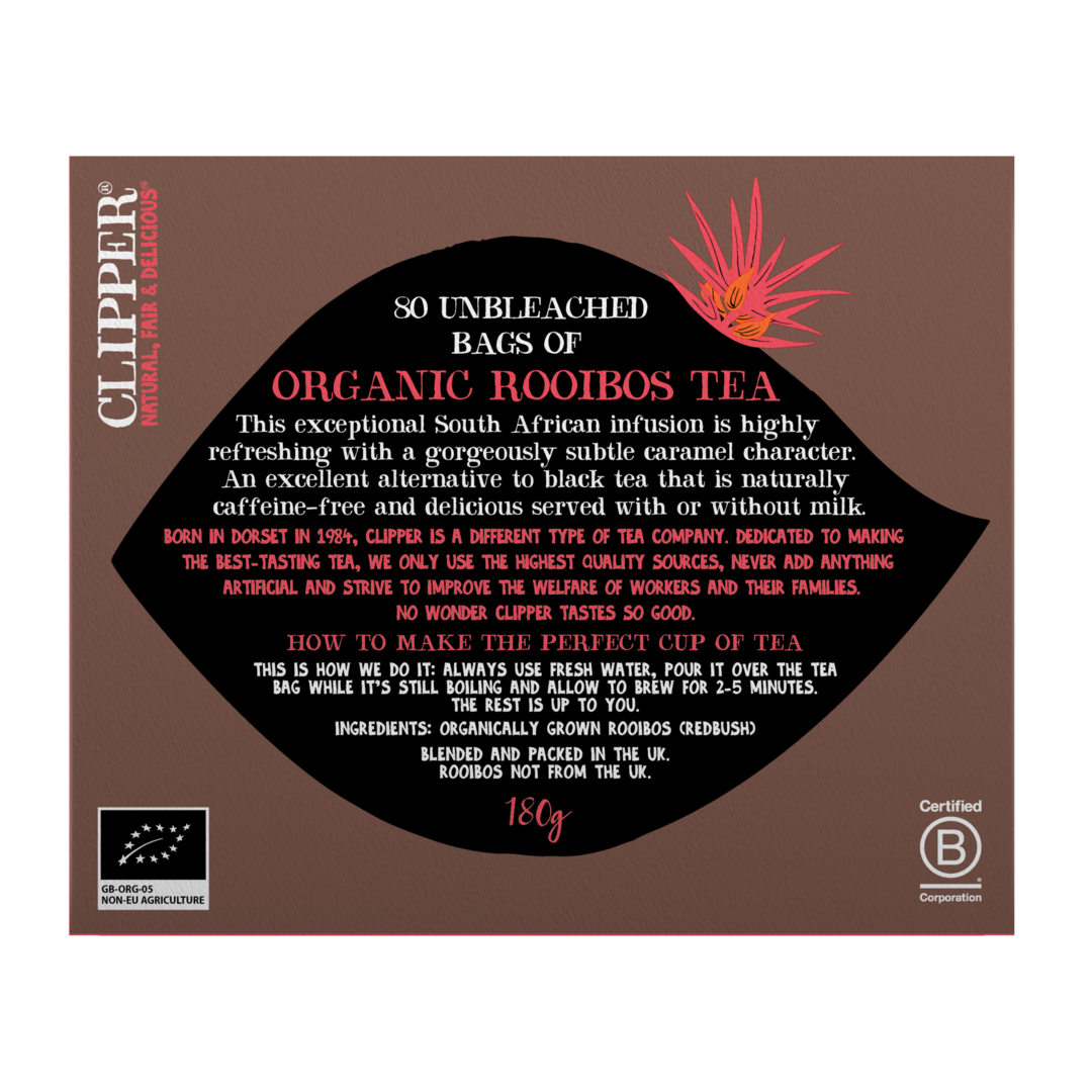 Clipper Organic Redbush Rooibos Fairtrade Tea (80 T/bags)y