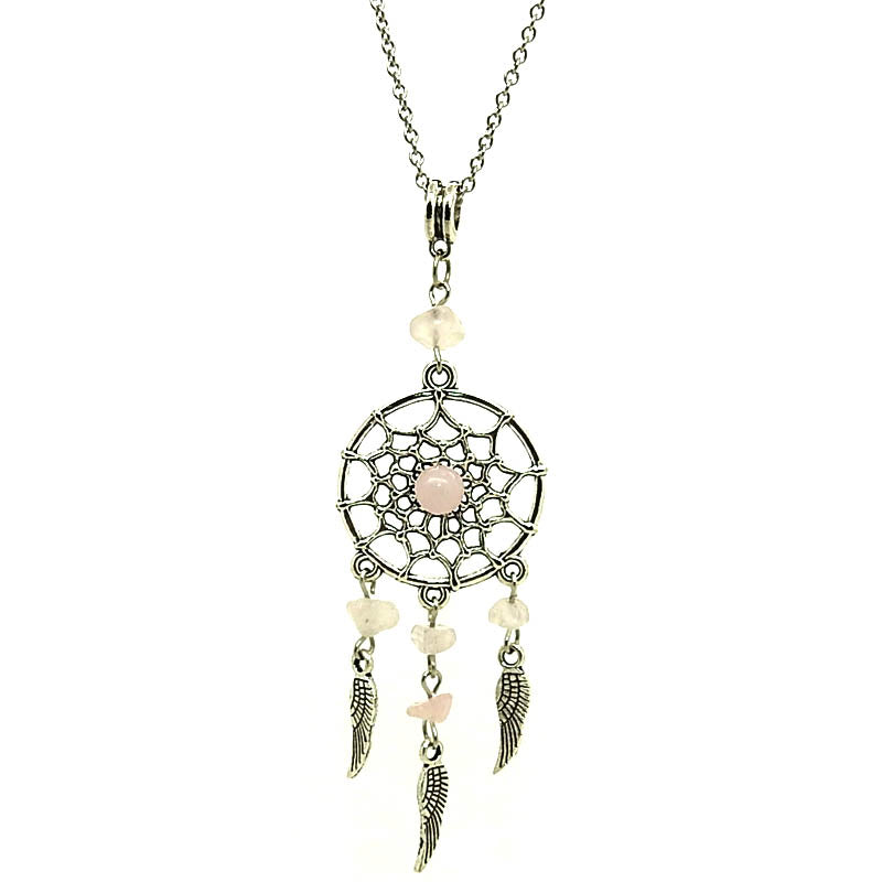 Pendant - Rose Quartz Dream Catcher