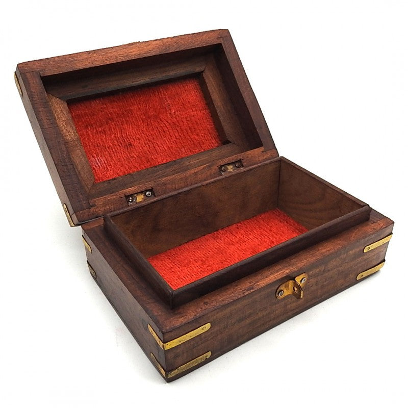 Rosewood Box Brass Elephant Inlay sml