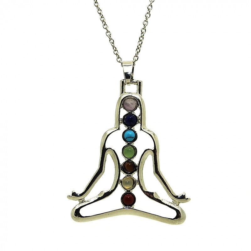 Chakra Buddha Metal Pendant SS Chain