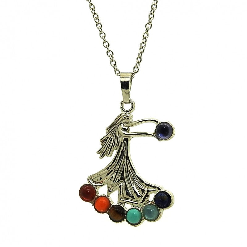 Chakra Angel Metal Pendant