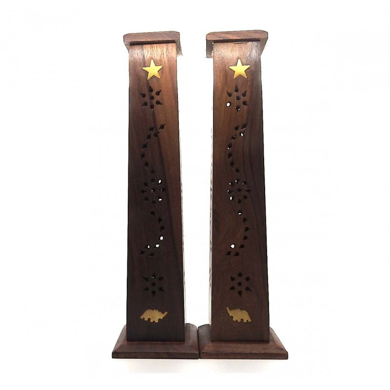 Incense Tower Wood 12" Square Ash Catcher