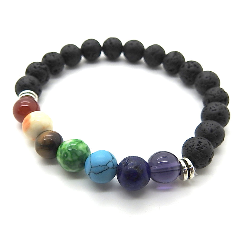 Chakra Lava Ball Bracelet 55mm