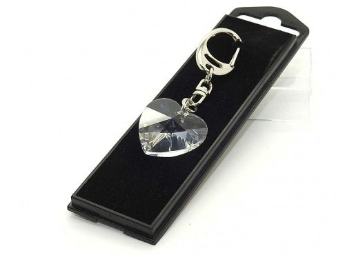 Key Ring Crystal Heart 28mm